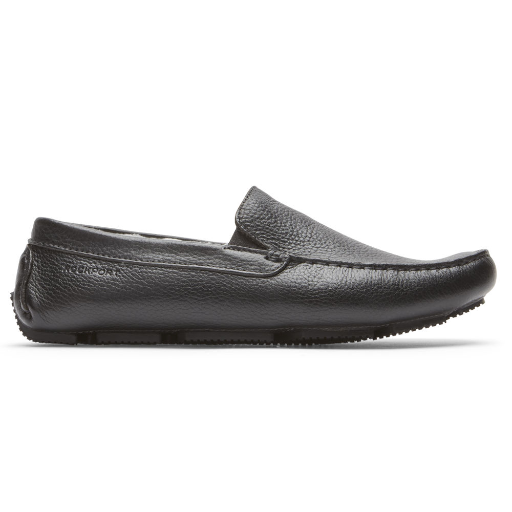 rockport men's rhyder leather slippers